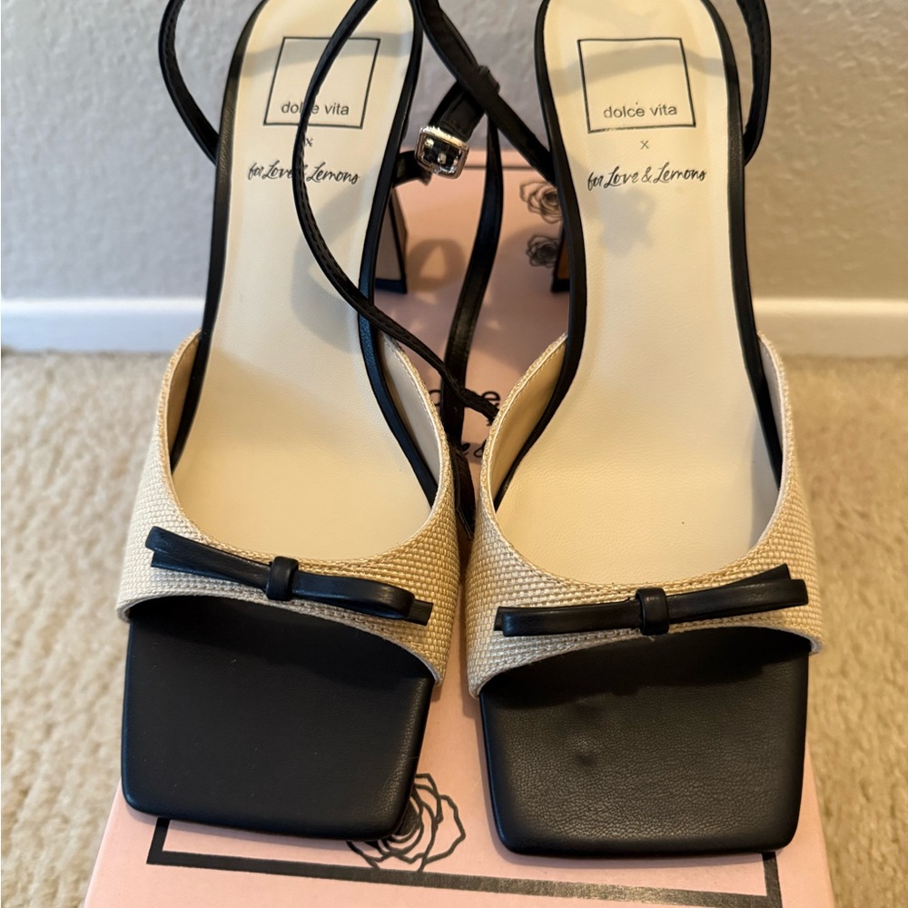Dolce Vita Black and Cream Stiletto Heels